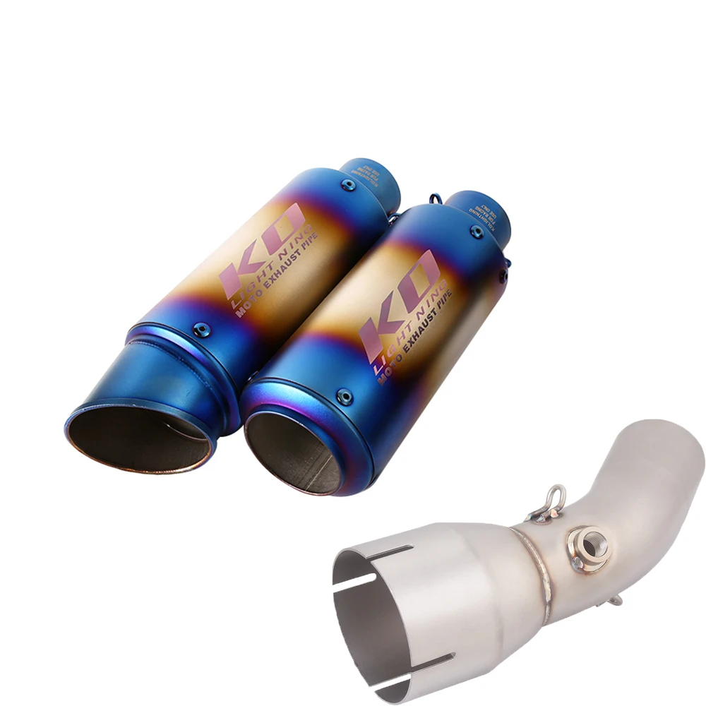 

For Kawaski Z650 Ninja650 2023-2025 Motorcycle Exhaust Escape Systems Middle Link Pipe Connection 51mm Muffler Stainless Steel