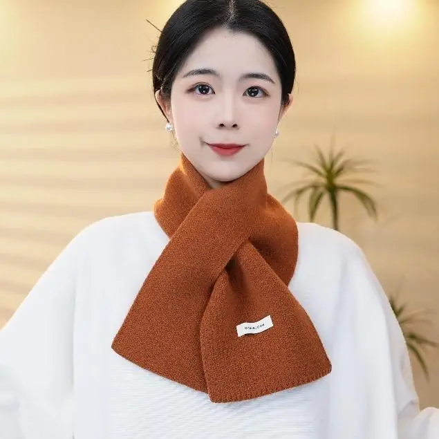 

Faionable Knitted Woolen Scarf ort Cross oulder Wrap Warm Ne Warmer Color Korean Sle Women's Autumn Winter Ac...