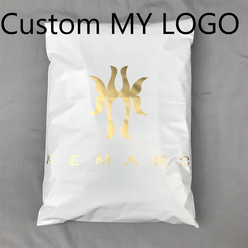 custom poly mailer with logo gold shipping bags Delivery mailer bags courier bags with logo for clothing