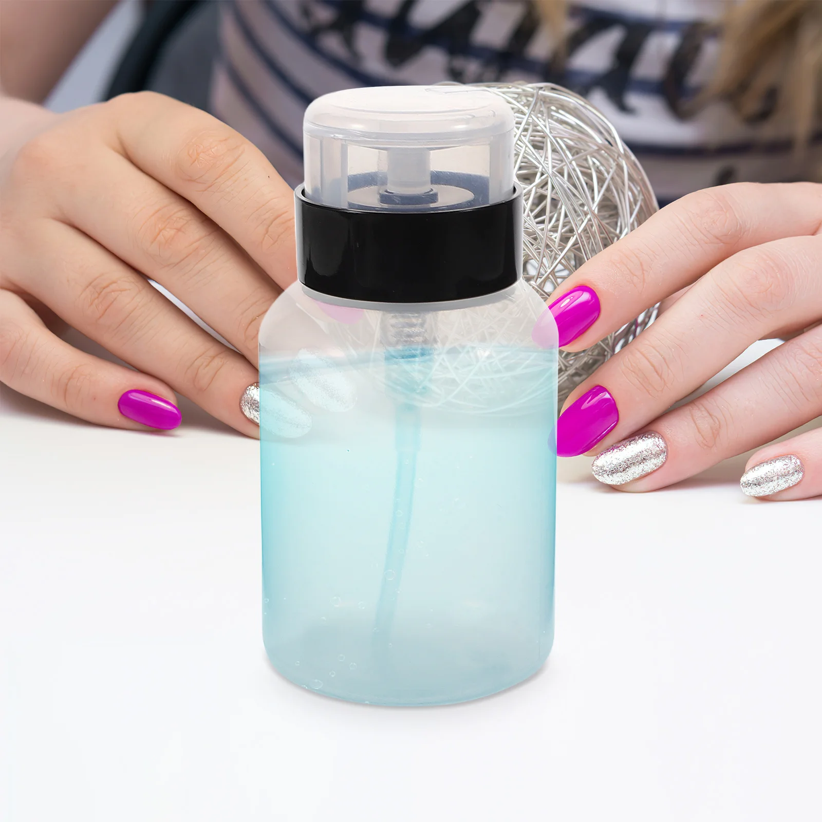 200ml Nagellak Remover Pomp Dispenser Mee-eter Non-Printing Fles Druk Naar Beneden Vloeistof Vergrendeling Pomp voor Salon thuisgebruik