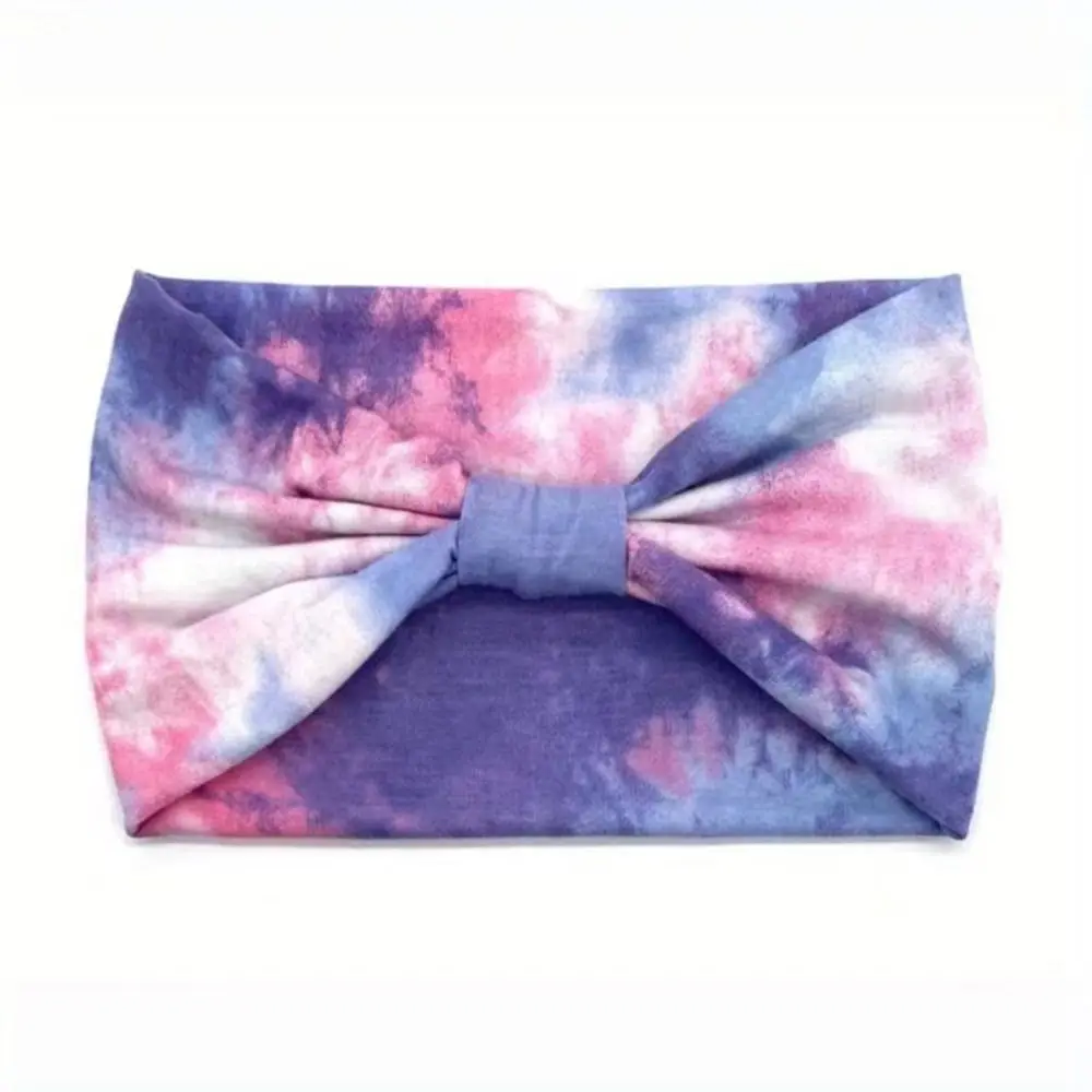 

Wash Face Colorful Tie Dye Headwrap Cotton Charming Wide Headband Unisex Elastic Cross Headband Running