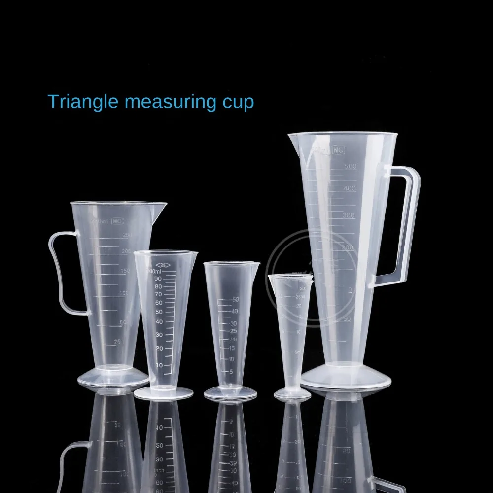 25/50/100/250/500ml Triangle Transparent Plastic Corrugated Cup Heatresistant Large Capacity Liquid Measuring Cup Kitchen Supply