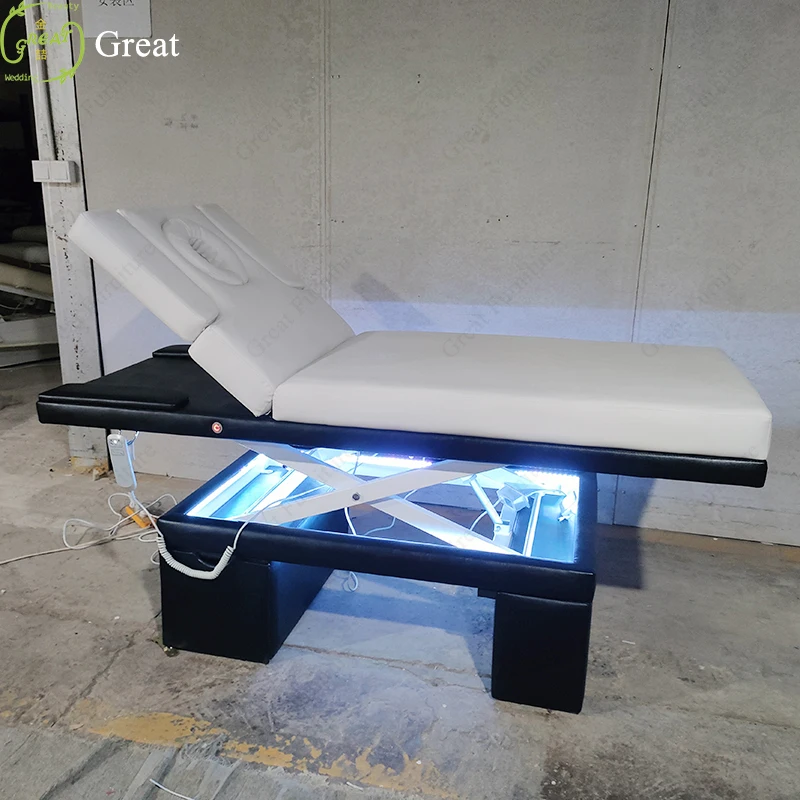 Creative Design Simple Two Motor Treatment Massage Table Adjustable Electric Eye Lash Facial Bed For Salon