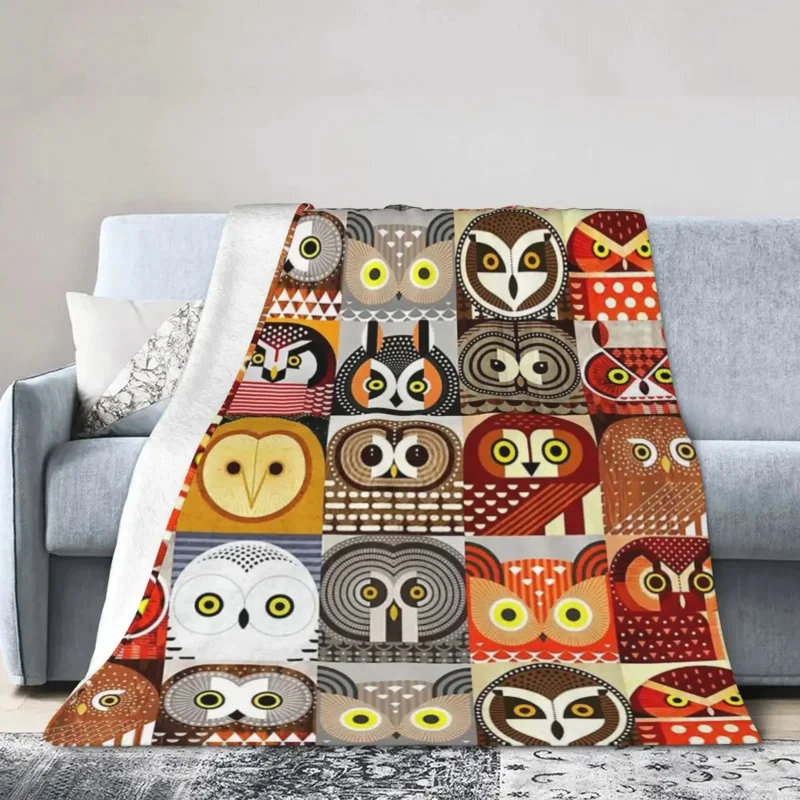 

Flannel throw blanket North American Owls blankets soft bedspread warm plush blanket for bed living room picnic travel home sofa