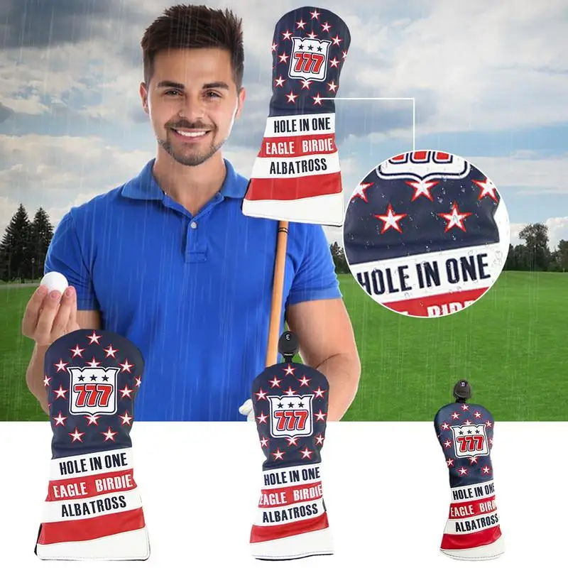 Golf Club Covers Golf Iron Headcover for Golf 1/3/5/UT Golf Head Covers with Stars and Stripes Stretchable Lightweight