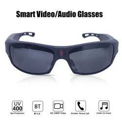 Smart Music Glasses Camera with Bluetooth Earphones,1080P Video Glass for Outdoor Driving Cycling,Eyewear Camcorder,Mini Camera