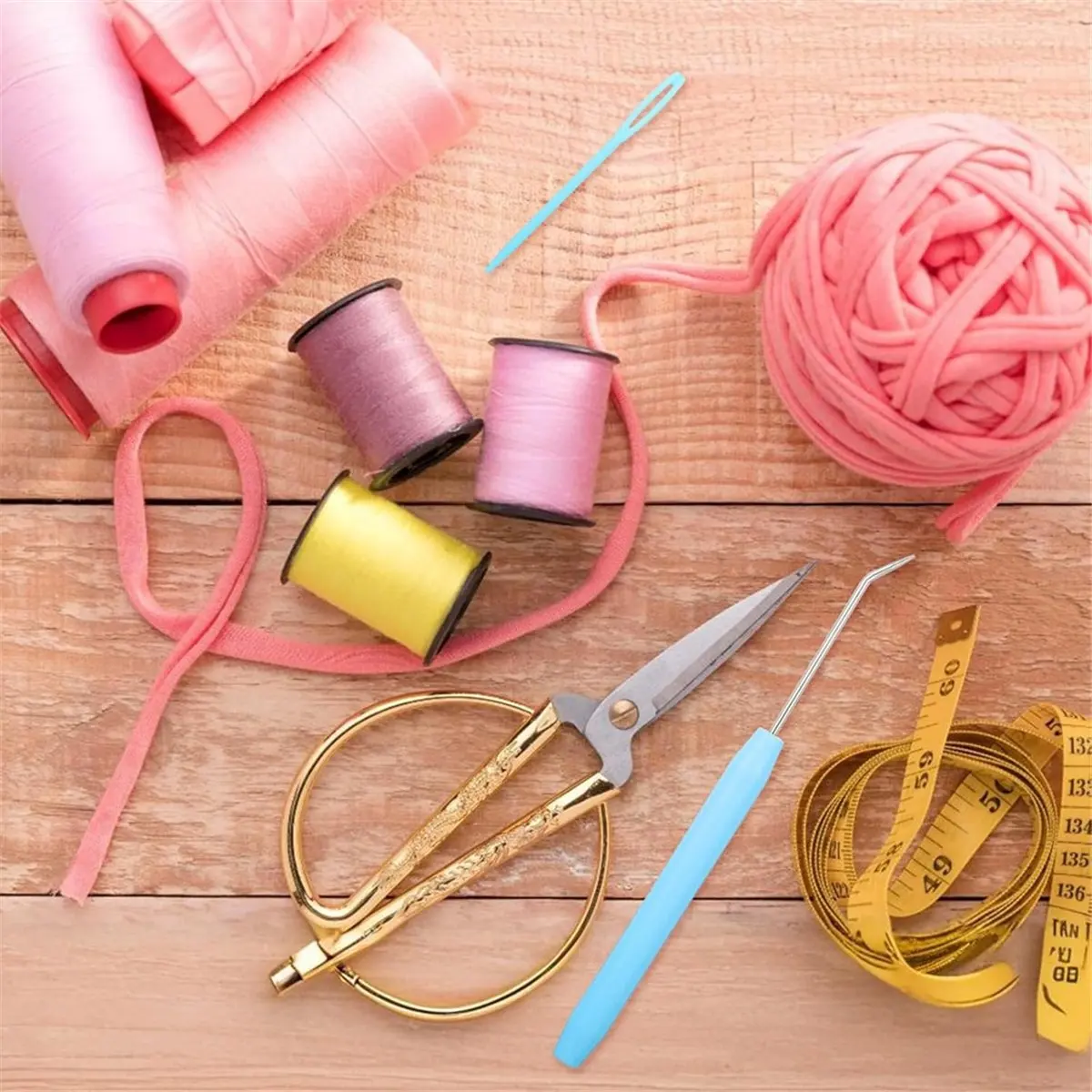 

HITL 36Pcs Hook Set,Knitting Hook Crochet Needle Hook Plastic Sewing Needles for Knitting Looms Knitting Boards A