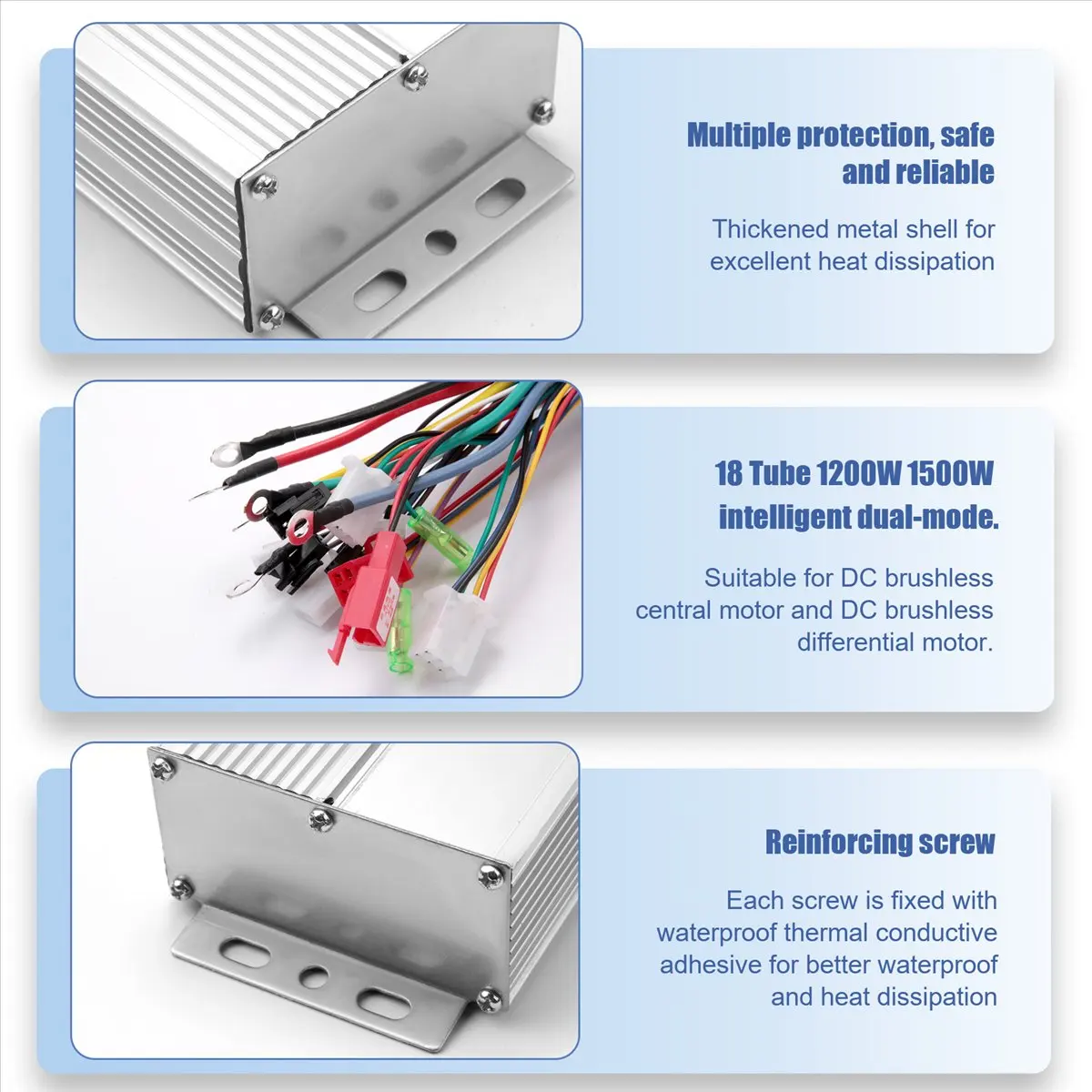 

[AD12] 48В 60В 64В 72В 1200Вт 1500Вт 18-трубный бесщеточный контроллер/контроллер для электровелосипеда/контроллер двигателя для электрического велосипеда/скутера