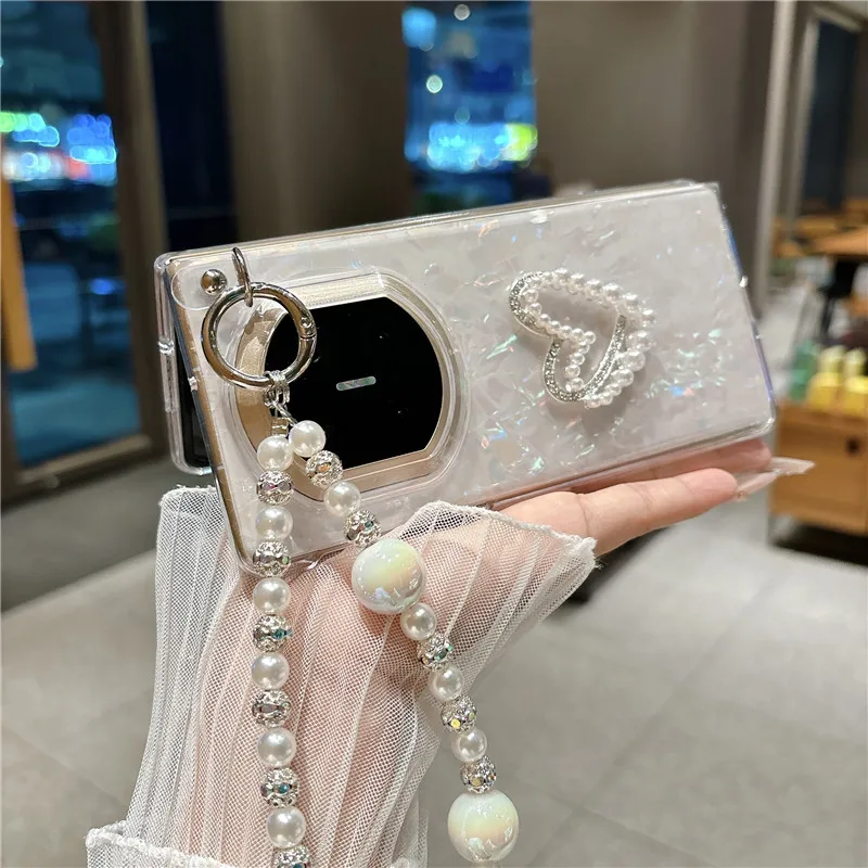 Diy Heart Pearl Bracelet PC Case For Huawei Mate X7 Case Mate X6 Cover Mate X5 Mate X3 Capa Mate X7 X6 X5 X3 Case view 5