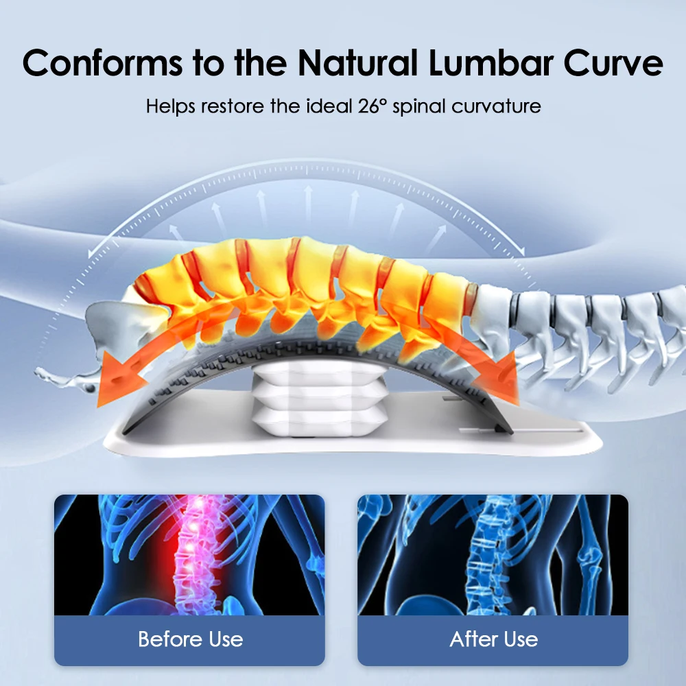 Máquina elétrica de massagem nas costas maca dispositivo de tração lombar cintura airbag massageador 3 modos automáticos 104 pontos de acupuntura parte inferior das costas relaxar