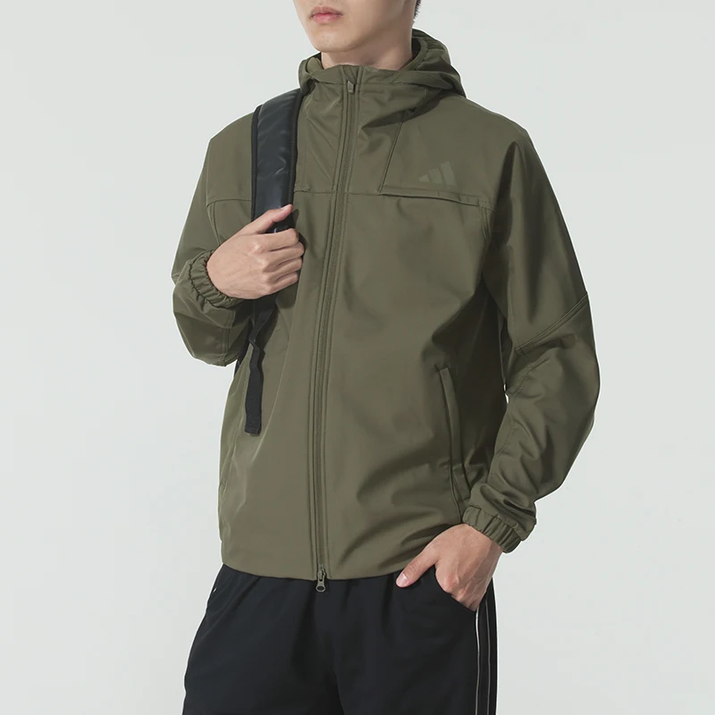 

Мужская куртка Adidas, тканая куртка с капюшоном, ветрозащитная повседневная куртка, водоотталкивающая флисовая удобная одежда для активного отдыха Ka1305