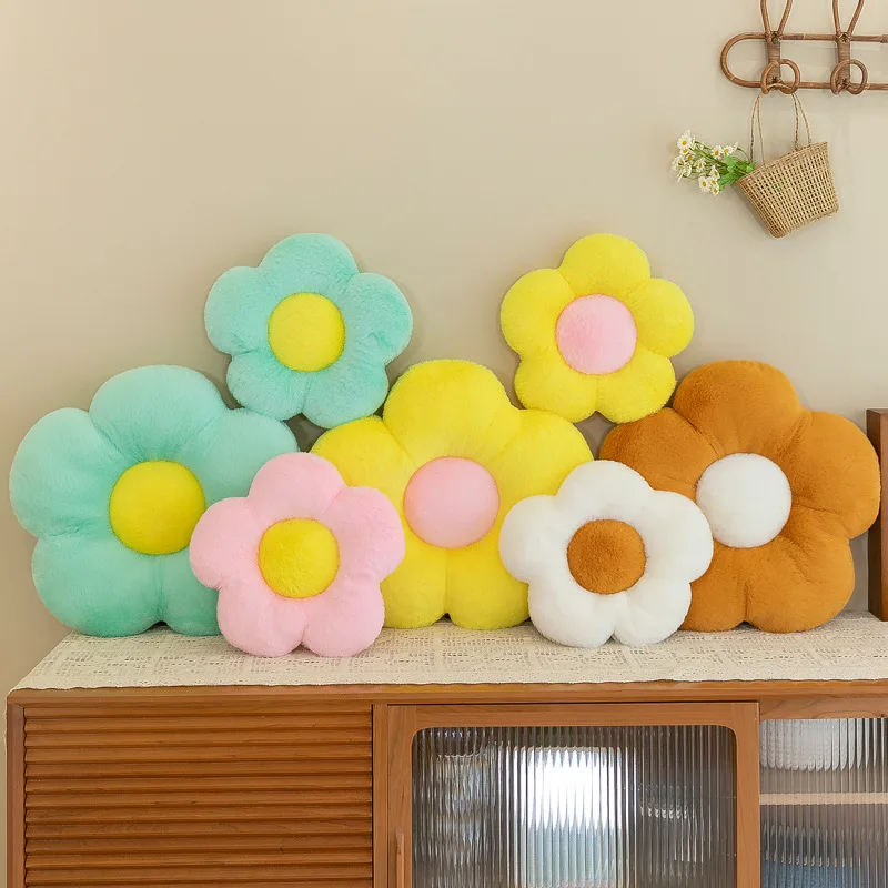 Ins flower mat, home bedroom, office chair, waist cushion, sunflower cushion, soft and comfortable home decoration gift