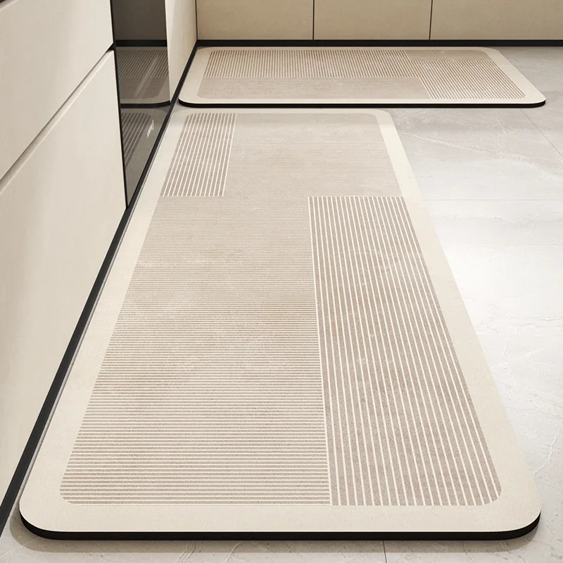 

Minimalist Diatom Mud Kitchen Floor Mat Japanese style Water and Oil Absorbing Foot Mat Bathroom Scrubbable Non slip Mat