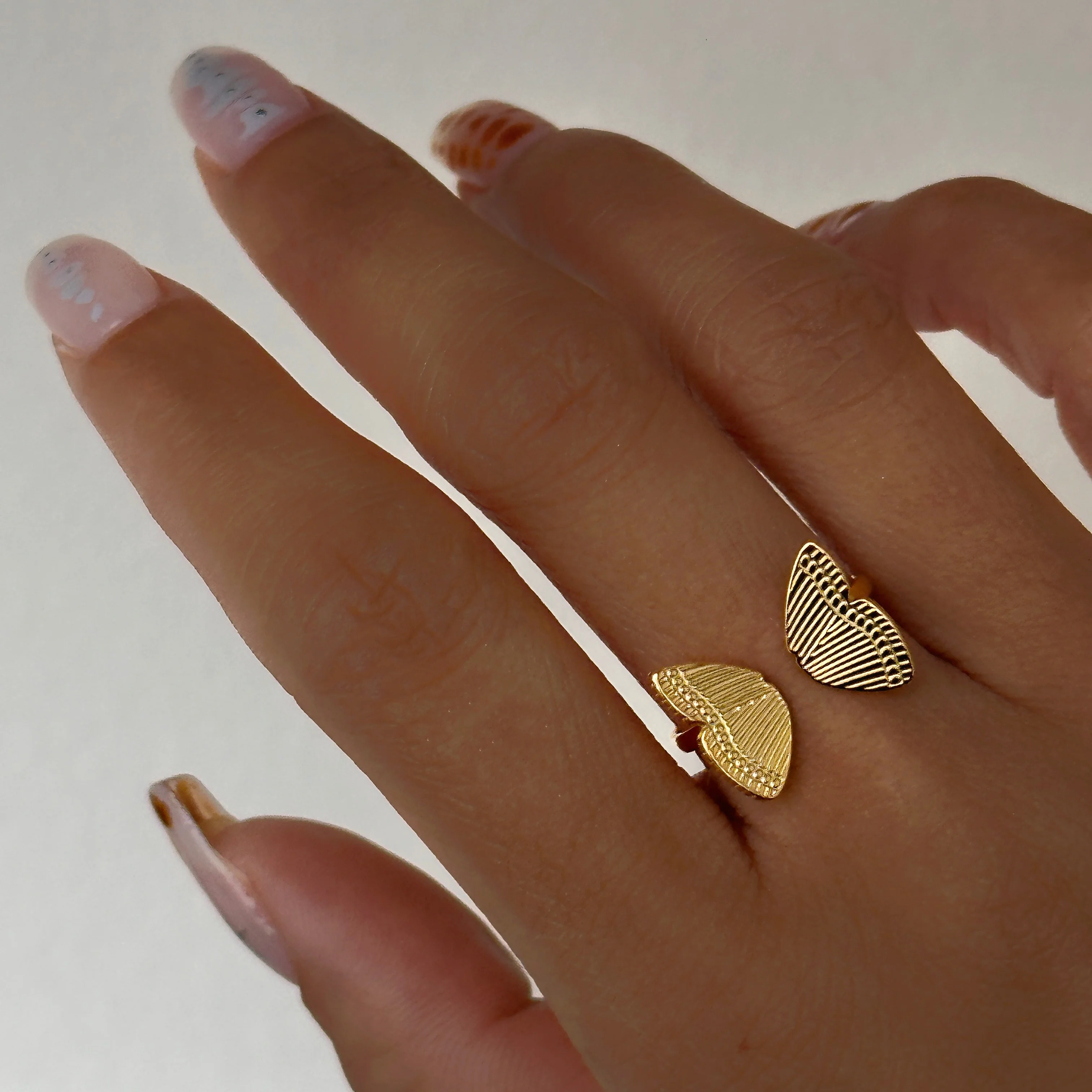 

DASEIN Summer New Cute Butterfly Wings Clever Design Ring Ins Trendy 18k Pvd Gold Plated Stainless Steel Polished Dancer Jewelry