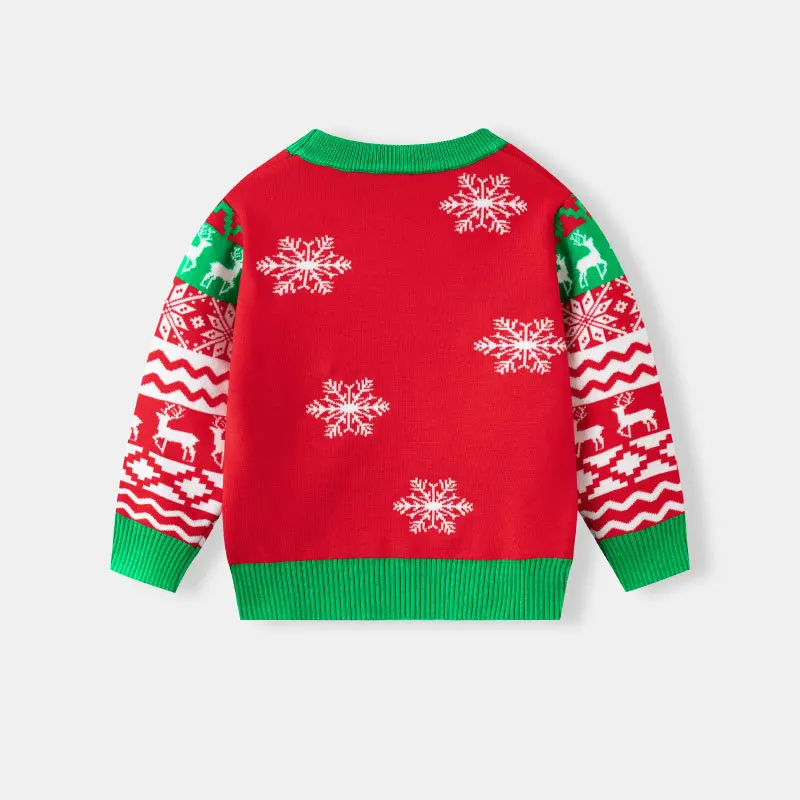 جديد عيد الميلاد الأطفال السترة الوالدين والطفل الزي الرجال النساء سانتا كلوز الأسرة موضوع حفلة الكرتون المطبوعة محبوك سترة #6