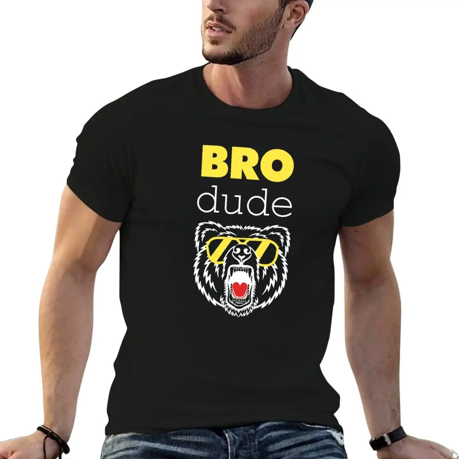 Bro Dude Hi Energy Jock Jams T-Shirt vintage t shirts cotton graphic tees mens graphic t-shirts hip hop