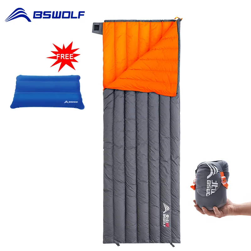 BSWolf Camping Ultralight Sleeping Bag Goose Down Waterproof Bag Portable Outerdoor Warm Travel SLeeping Bags