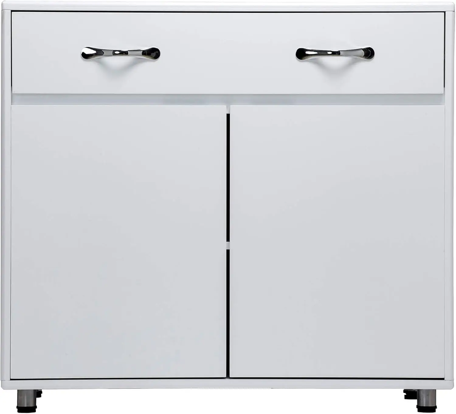 Storage Drawer File Cabinet Side Cabinet Cupboard Sideboard For Office Or Kitchen Room (Two Doors, White)