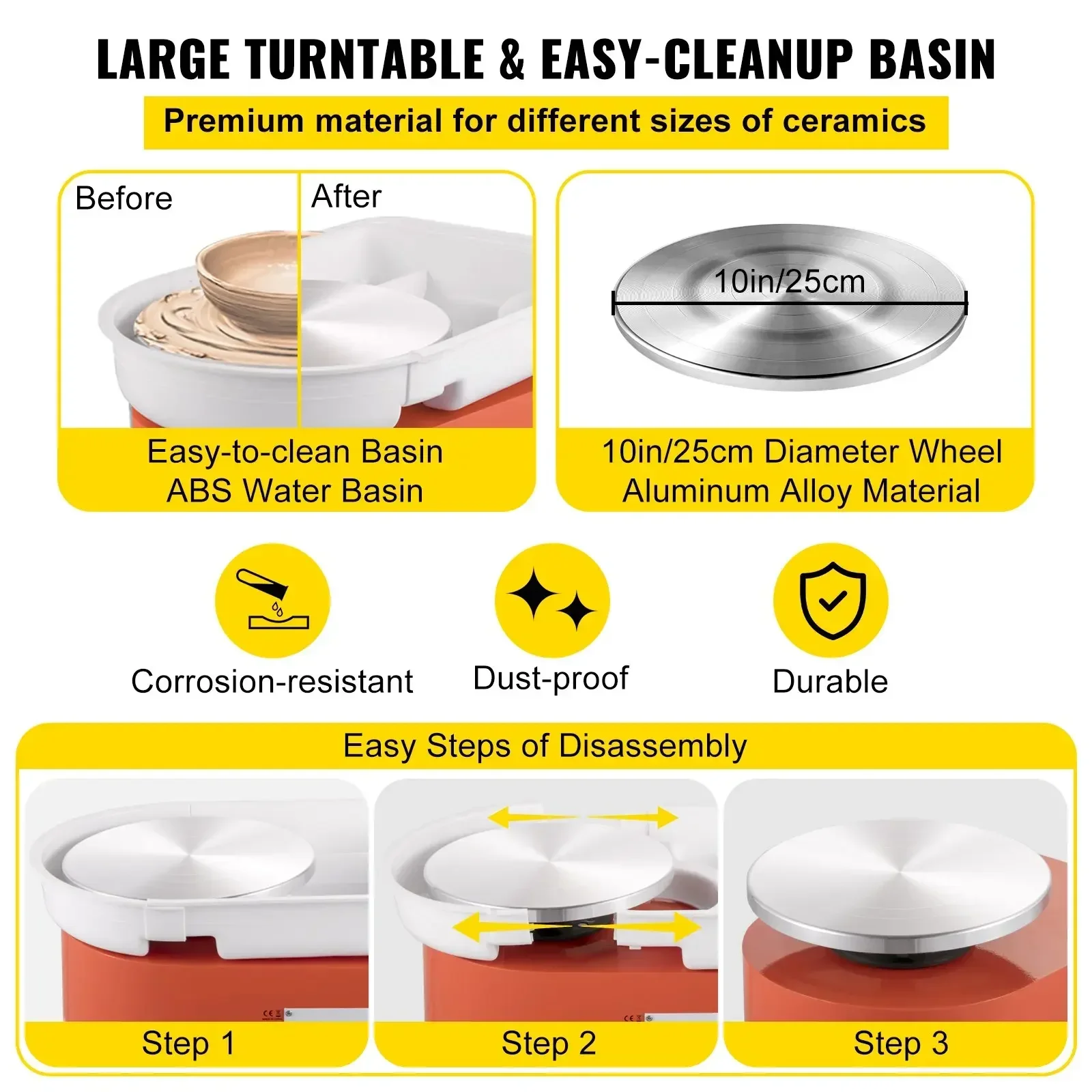 

Электрический гончарный круг SIHAO 220В 280Вт, 25 см, с прямым приводом, для работы с керамической глиной, DIY, художественной формовки