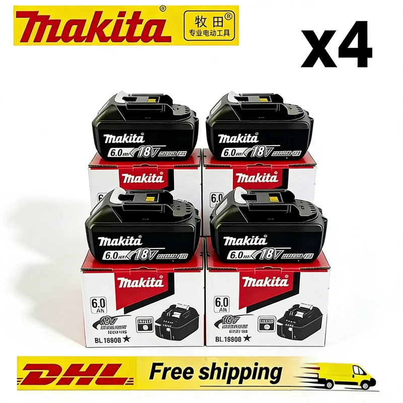 6.0Ah 18V Makita originele accu, LED-display oplaadbare gereedschapsaccu voor Makita LXT-serie accugereedschap & oplader