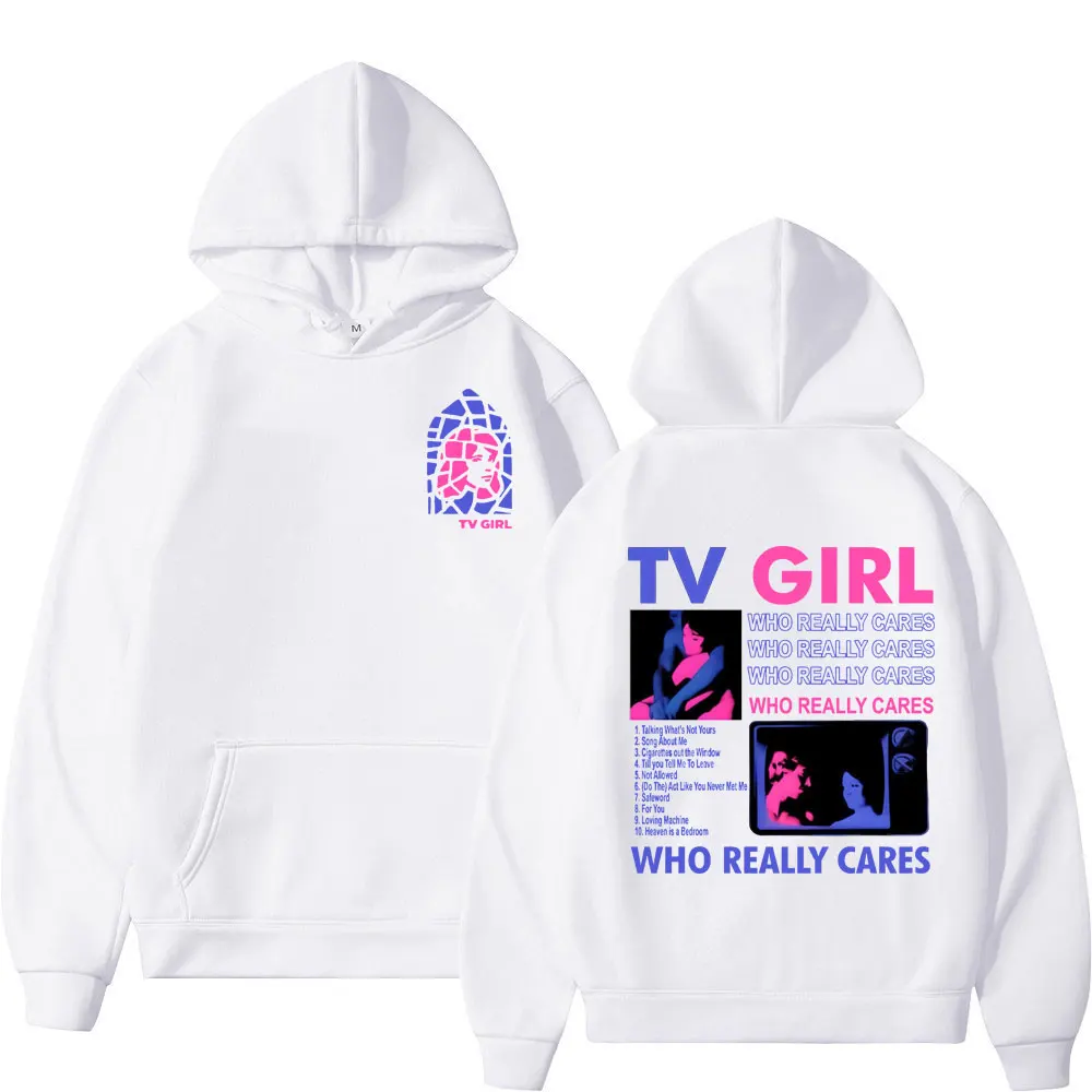 

Singer TV Girl Who Really Cares Print Hoodies Men's Women's Fashion Trend Vintage Sweatshirts Harajuku Y2k Oversized Pullovers