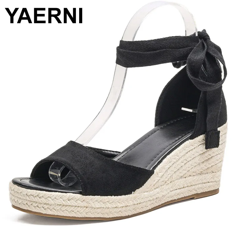 

Wedges shoes for women Lace-up Sandals Simple and Stylish Mid-Heel Ankle Strap Platform in for Comfortable Summer