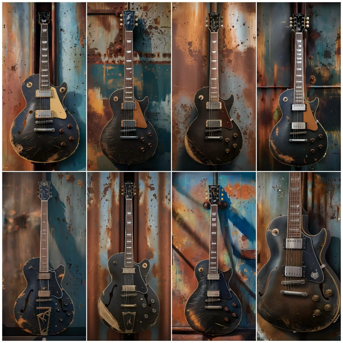 علامة ألومنيوم عتيقة للغيتار ، ديكور جداري معدني عتيق للمنزل ، بار ، مقهى ، كهف رجل ، جراج ، هدية فريدة لمحبي الموسيقى ، 1 روض #1