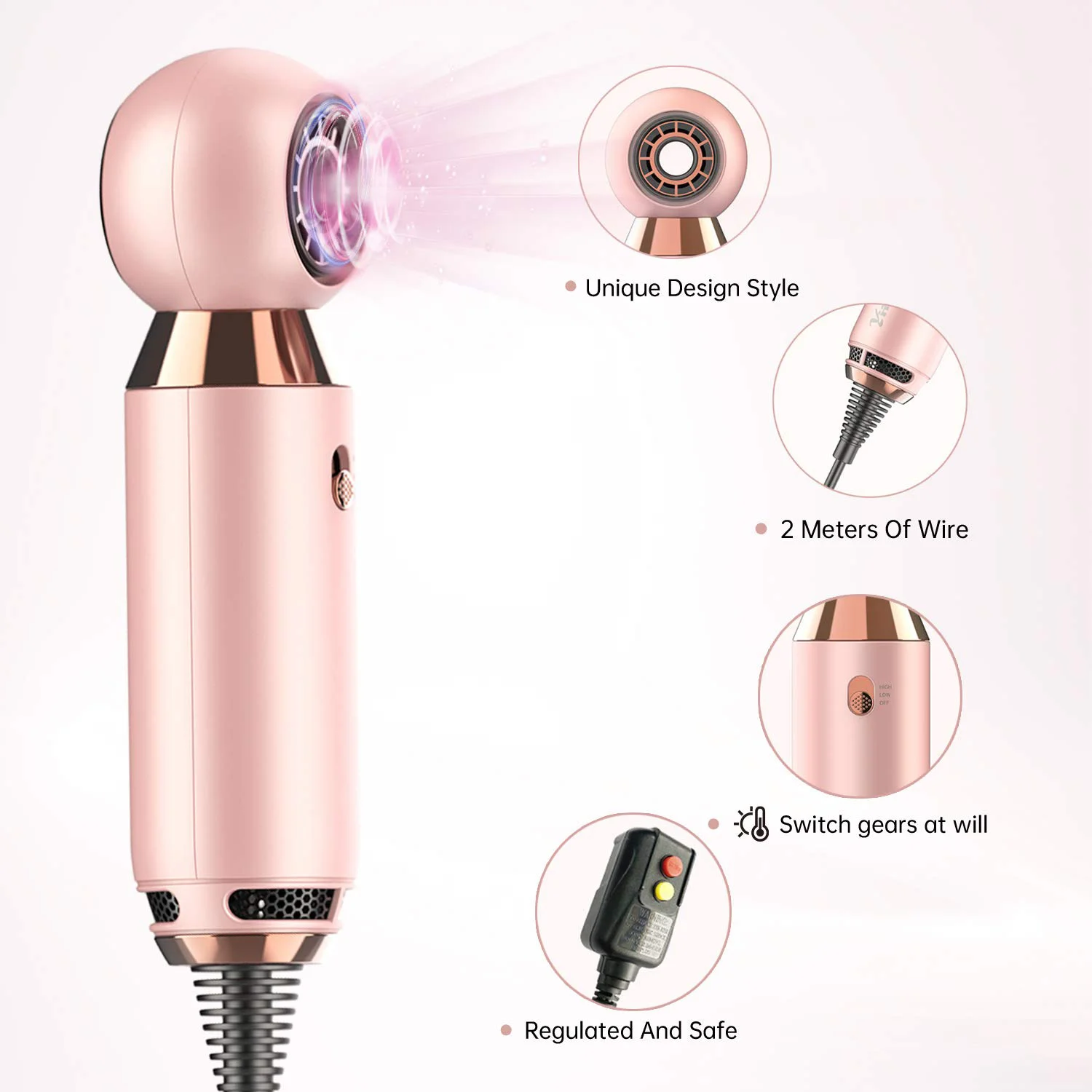 High-quality Factory Electric No Leaf Hair Blow Dryer Home Use  Girl Diffuser Foldable Home Hair Dryer