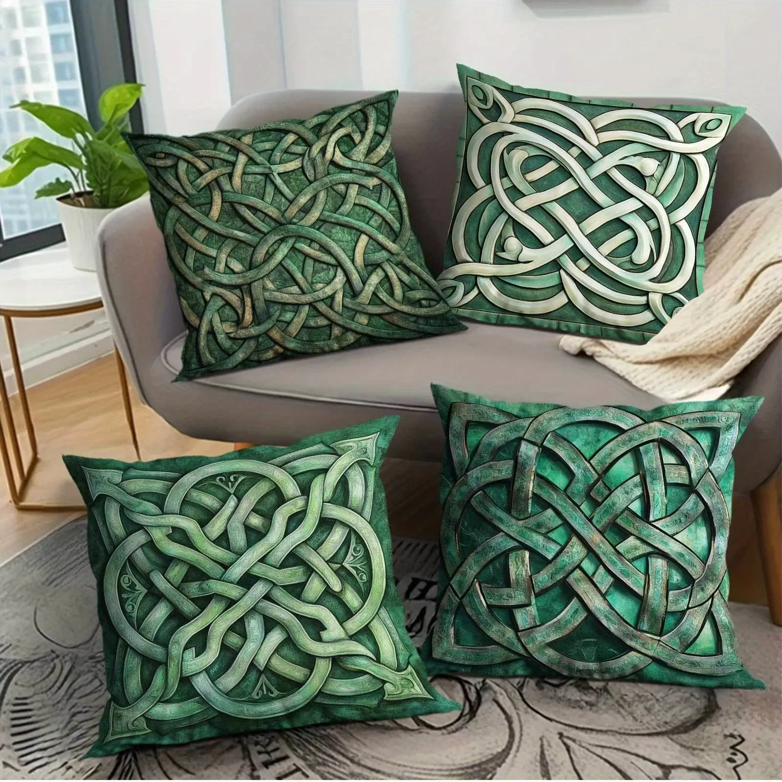 4pc Celtic knot pillowcaseSuitable for sofa car bedroom decorative cushion cover pillow cover