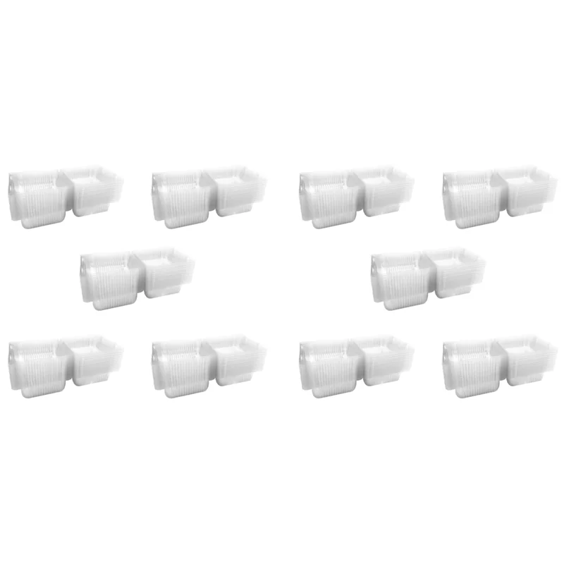 

ABAG 1000 шт. одинарные индивидуальные коробки для нарезки торта, десертные контейнеры, коробки для чизкейков, штабелируемые квадратные коробки, прозрачные коробки для еды