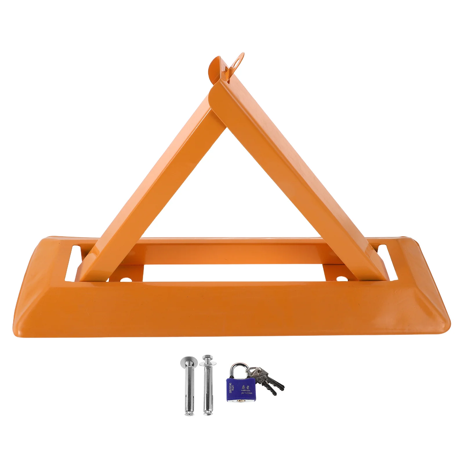 1 مجموعة عززت الصلب الثلاثي وقوف السيارات قفل مشرق اللون المضادة للضغط الأرض مرساة لمساحة وقوف السيارات السكنية التجارية