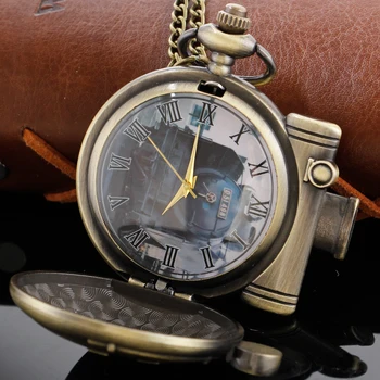 D51498 청동 기차 모양 석영 포켓 시계 로마 디지털 체인 시계, 빈티지 스팀 펑크 펜던트 목걸이 보석 선물