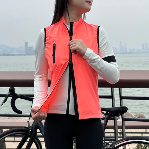 Imagen 2 del producto WOSAWE, chaleco de ciclismo impermeable a prueba de viento para mujer, chaleco de secado rápido, camisetas transpirables sin mangas para bicicleta de carreras