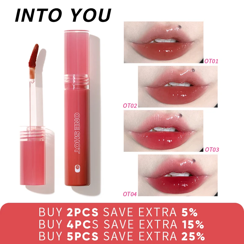 

INTO YOU Lip Gloss Women Lipstick ONE SHOT LIP TINT Long Lasting Red Lip Glaze Cosmetics