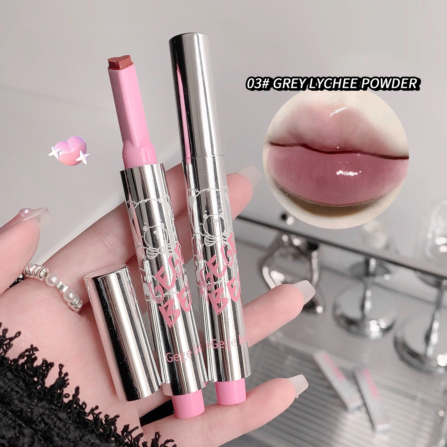 4 coresespelho translúcido nutritivo e hidratante brilho labial sólidocor de longa duração fácil de aplicar esmalte labial