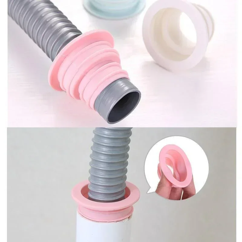 4/8pcs Drainage Control Seal Ring Deodorization Sealing Cap Telescopic Sink Ring Washing Machine Sewer Hose Floor Drain Plug