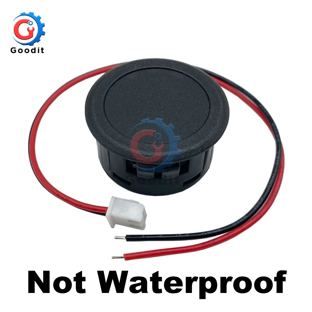 Voltímetro Circular de 2 cables con pantalla Digital LED, medidor de voltaje impermeable, no impermeable, protección de conexión inversa, cc 4V-100V