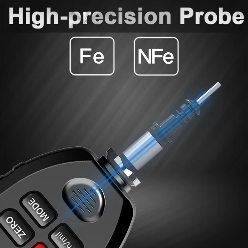 R&D TC100 Coating Thickness Gauge High Precision Iron Aluminum Dual Use Automotive Paint Film Thickness Tester 1 Set