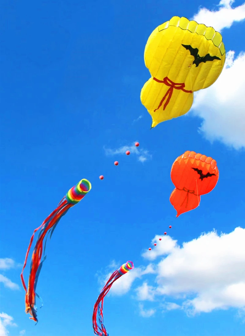 free shipping gourd kite flying soft kite walk in sky fun factory Chinese traditional kites Line winding windsurfing dragon fly