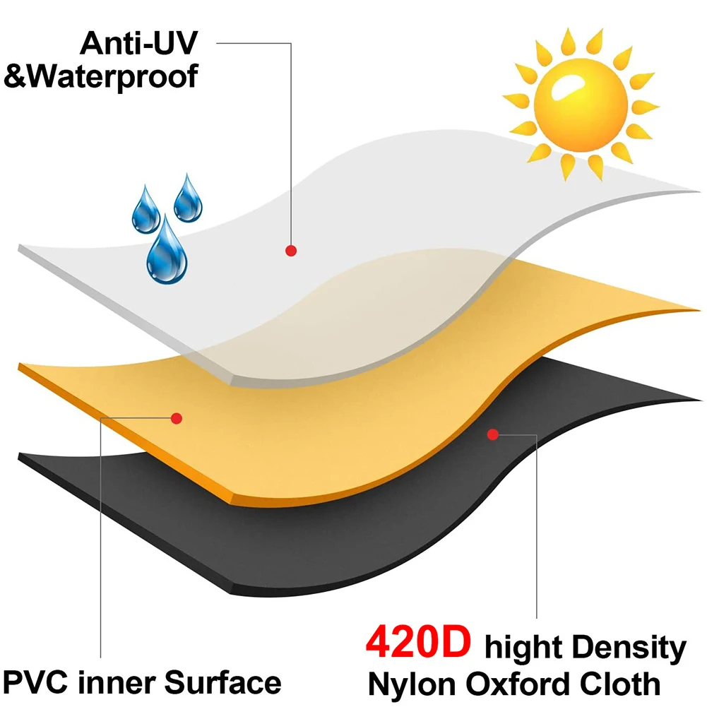 Marrón 420D HEAVY DUTY Cubierta impermeable para muebles de patio al aire libre Jardín Lluvia Nieve Cubierta anti-UV a prueba de viento para sofá