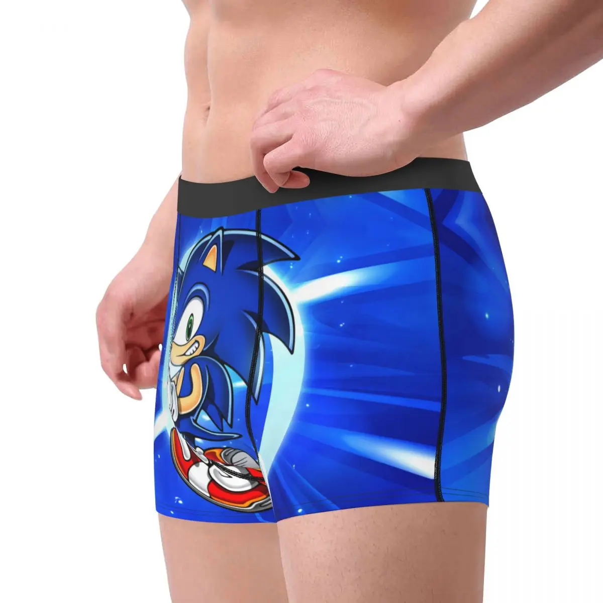 Ropa interior personalizada de The Hedgehog para hombre, bóxer de película, pantalones cortos suaves, bragas