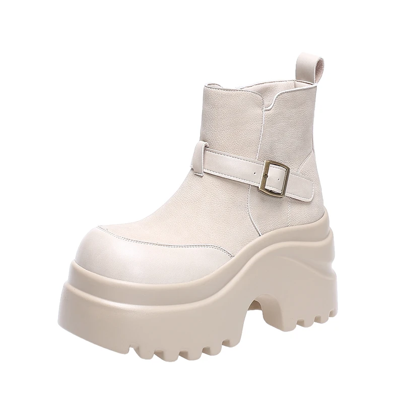 

Женские ботинки на высоком каблуке с круглым носком на шпильке в стиле рок Lolita Ankle Flock Белые ботильоны с круглым носком Rock Shoes Woman Low Lolita High