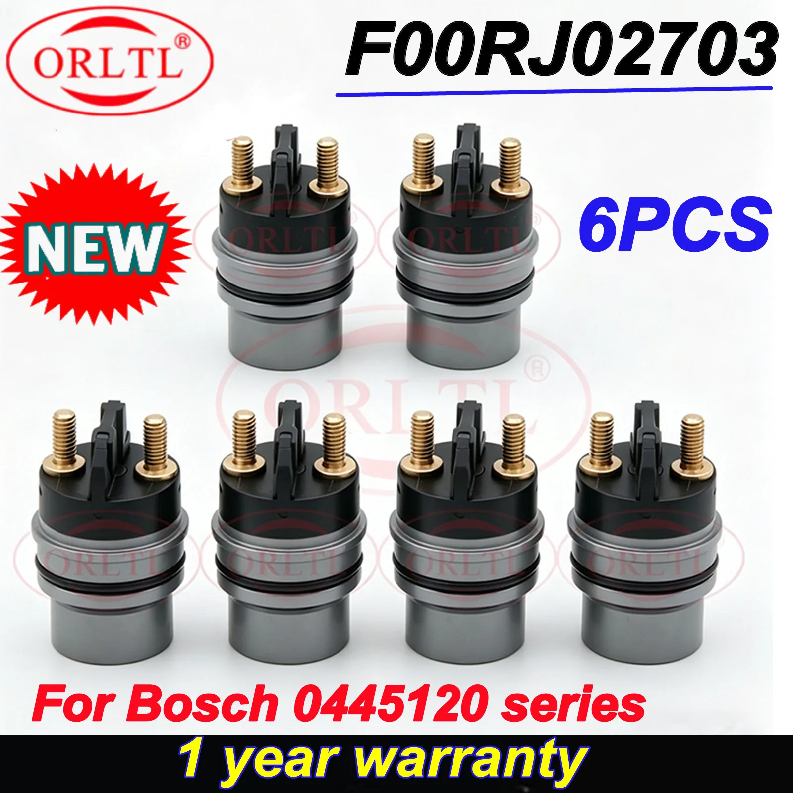 

6PCS F00RJ02703 Common Rail Injector Solenoid Valve F 00R J02 703 Head for injector 0445120182 0445120183 0445120083 0445120066