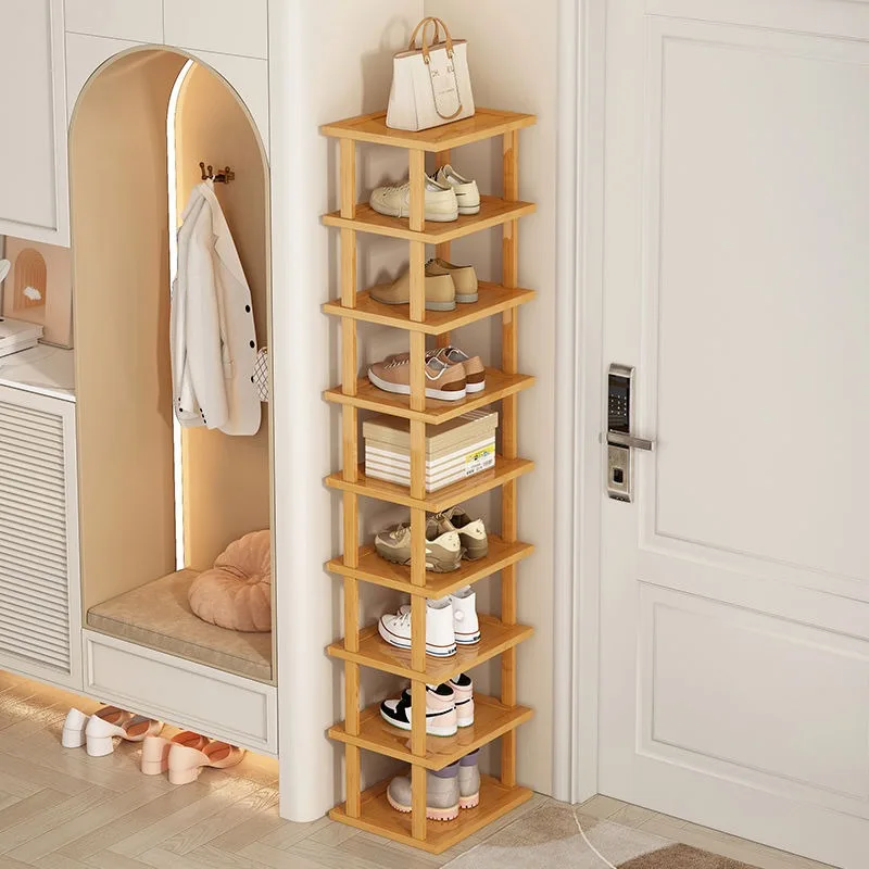 Space Saving Shoe Oraganizer Bamboo Shoe Rack Multi-Layer Shoe Shelf Organizer for Entrance Balcony Assembly Shoe Rack Cabinet