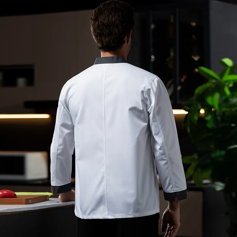 زي طاهٍ للمطاعم الغربية للخريف والشتاء، ملابس تقديم الطعام في الفنادق، مقصف الخباز، متجر الكيك، ملابس العمل بأكمام طويلة
