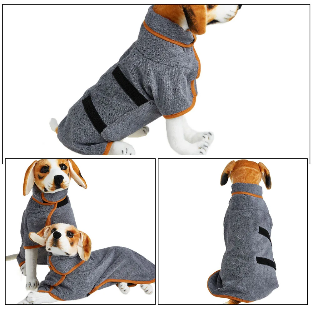 

Small Dog Absorbent Bathrobe Polyester Puppy Drying Coat Comfortable Pet Bath Towel Dog Clothes Pet Bath Clothes