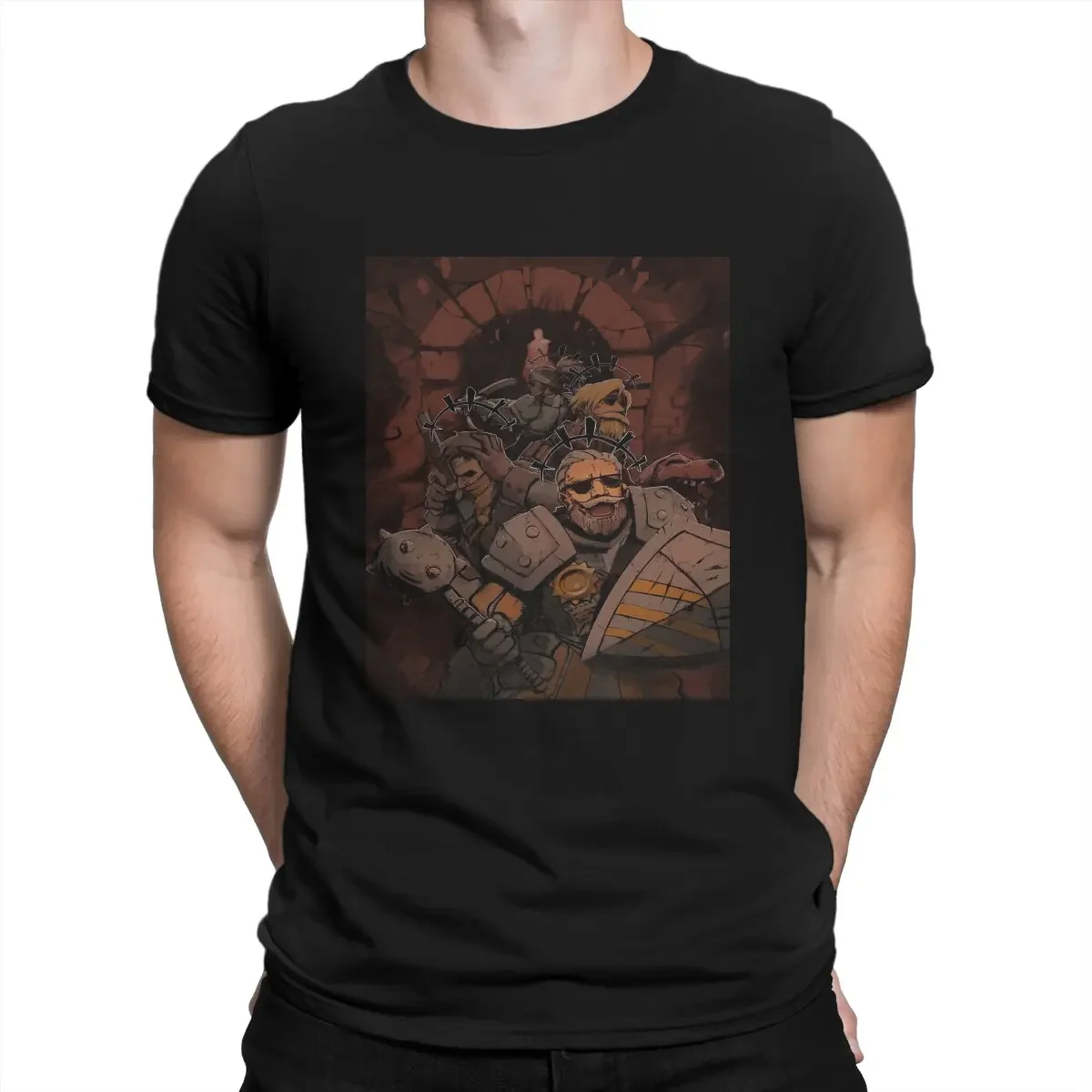 Men's T-Shirt Old Soldier Leisure Cotton Tees Short Sleeve Darkest Dungeon Game T Shirt Crew Neck Clothes Graphic