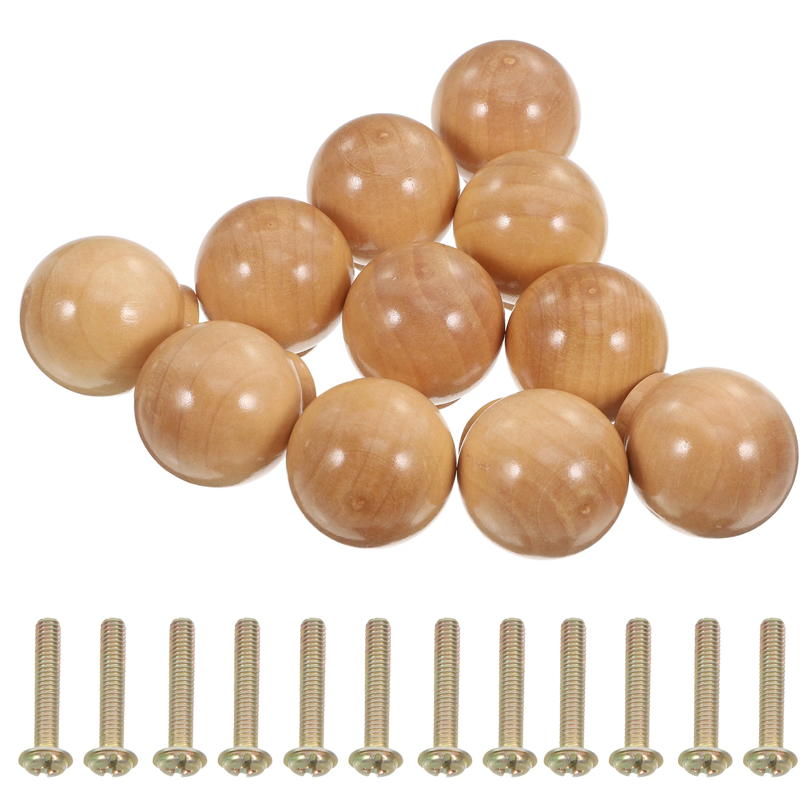 

12Pcs Wooden Dresser Knobs Round Mushroom Handles Modern Drawer Pulls Cabinet Closet Kitchen Doors Wooden Dresser Knobs