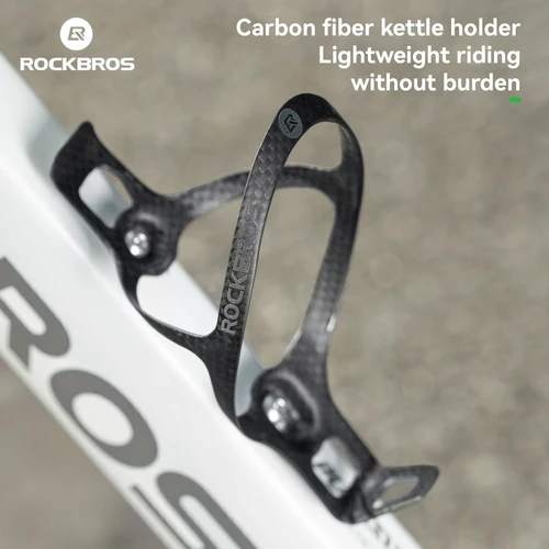 ROCKBROS-portabotellas de fibra de carbono para bicicleta, soporte ligero para botella de agua, soporte para hervidor de agua, soporte para montar en bicicleta