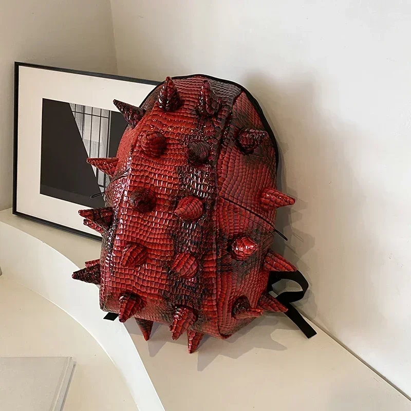 

Unique Turtle Shell Thorn Shape PU Fashion Backpacks Alligator High Capacity Solid 2024 Hot Sale Bags for Women Mochila Mujer